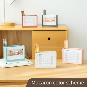 OEM/ODM Porte-stylo multifonctionnel de grande capacité Calendrier Affichage de cartes Conteneur de stockage Calendrier de bureau - Product Image 5