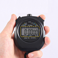 LCD Multifungsi Profesional Digital Genggam Tahan Air Stopwatch Olahraga Alarm Penghitung Waktu Mundur Akurasi 1/1000s dengan Tali