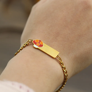 Bracelet pour femme en acier inoxydable 304 plaqué or 18 carats de haute qualité, motif géométrique coloré, goutte d'huile, champignon, éléphant, cheval - Product Image 5