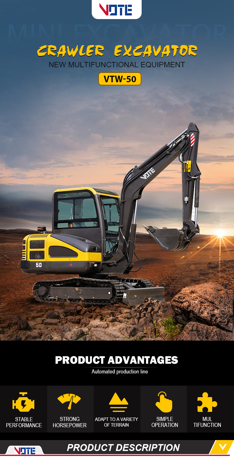 Mini excavator 5 ton mini digger high quality produced digger China excavators 5 ton approved by CE certificate
