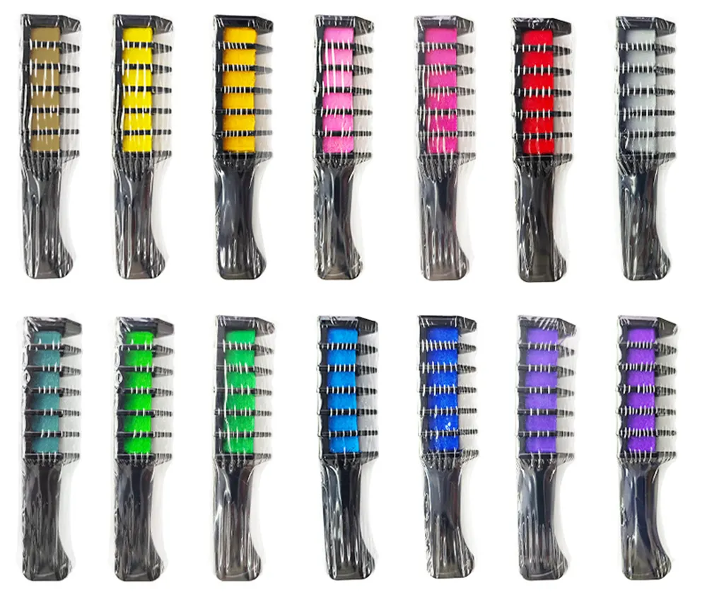 Hot Sale 12 Hersteller Sicherheit Großhandel Dye Wasable Stick Temporäre Marken farbe für Mädchen Kid Comb Brush Pen Farbe Haar kreide