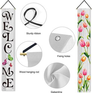 Cartel colgante de pared para puerta, cartel de <span class=keywords><strong>primavera</strong></span> para el día de la madre, de bienvenida de tulipán adecuado para patio, interior y exterior, soporte para puerta - Product Image 5