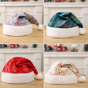 2025 New Style Christmas Hat <b>Red</b> <b>Hot</b> Stamped Adult Christmas Hat with Colorful Pentagram Christmas Party Supplies Wholesale - Product Image 6