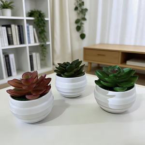 Plante succulente artificielle en pot, verdure artificielle pour la décoration intérieure de la maison, du bureau, du café, de l'hôtel - Product Image 1