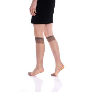 Calcetines Transparentes Finos hasta la Rodilla para Mujer, 15 Denier, Nailon con Banda Antideslizante, Diseño de Puntos, Talla Única para Verano - Product Image 5