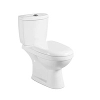 Ensemble sanitaire arabe économique : WC deux pièces en céramique à chasse directe avec cuvette et lavabo sur colonne