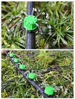 Goutteur d'irrigation goutte à goutte à basse pression réglable vert à 8 trous