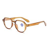 Gafas de moda al por mayor para hombre, antiluz azul, con montura poligonal de PC y patillas de resorte, gafas ópticas antiluz azul.