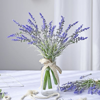 Buket pernikahan, bunga palsu Lavender buatan dengan hiasan tengah meja DIY