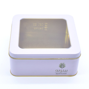 Caja de Metal para galletas de grado alimenticio, lata de Navidad con ventana de Pvc, caja de lata personalizada, cajas de Metal cuadradas para dulces, embalaje de pasteles - Product Image 2