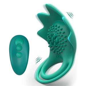 Premium Silikon wasserdichte Cockcomb-förmige <span class=keywords><strong>Penis</strong></span> hülle für Paare Elastic Silky Shared Lover's Ring - Product Image 1