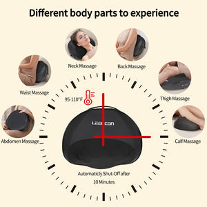 Leercon, venta al por mayor, calefacción eléctrica, masajeador de vibración, cuello, hombro, espalda, acupresión, amasado, almohada de masaje - Product Image 4