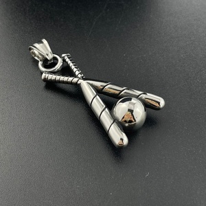 316L Stainless Steel Fashion Jewelry Sports New Style <b>Baseball</b> Sports Pendant Stainless Steel <b>Baseball</b> <b>Bat</b> Necklace - Product Image 3