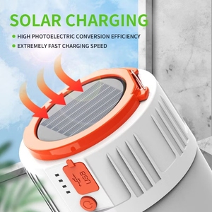 <span class=keywords><strong>Lampe</strong></span> de camping <span class=keywords><strong>portable</strong></span> pliable à LED solaire dimmable rechargeable pour marché nocturne, randonnée, pêche, tente extérieure et situations d'urgence - Product Image 2