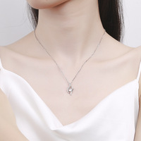 Pendentif Flèche de Cupidon en Argent Sterling S925 Électroplaqué, Nouveau Collier Minimaliste en Moissanite 2021, Cadeau pour la Saint-Valentin