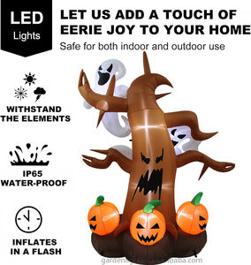 Árbol fantasma inflable de Halloween personalizado de 7 pies, decoración de calabaza espeluznante, luz LED integrada para patio, casa embrujada, fiestas festivas - Product Image 6