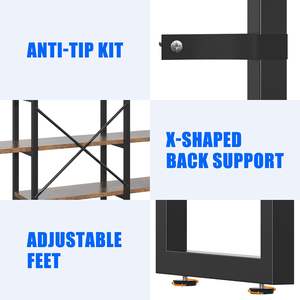 Étagères de présentation ouvertes marron pour bureau à domicile <span class=keywords><strong>Etagere</strong></span> Triple Wide Shelf Book Case Tall Bookshelf 3 Drawers Storage Shelves Bookcase - Product Image 4