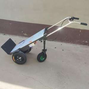 Draagbare opvouwbare elektrische transportkar met zitting, duurzame vlakke aanhanger voor transport, handkar, transportwagen - Product Image 2