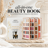Palette de maquillage tout-en-un multicolores mates et scintillantes : fards à paupières, blush et illuminateur