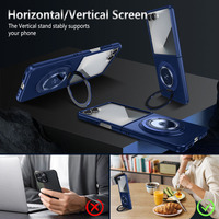 Funda Magnética Plegable 360 para Samsung Galaxy Z Flip 8 7 6 °   Funda Protectora con Anillo de Soporte para Cámara, Antigolpes, Antiarañazos y Cobertura Total