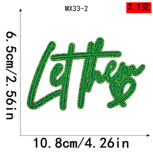 Patchs brodés 3D petits et colorés à paillettes et sequins, motifs 'Wifey Beach Pool Bum Letters Coquette', thermocollants pour T-shirts, Chapeaux, Sacs - Product Image 4