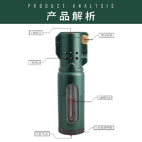 Briquet torche JOBON personnalisé avec logo, en alliage de zinc, style américain, 3 flammes, au gaz butane rechargeable, portable, durable, avec coffret cadeau, pour cigarettes