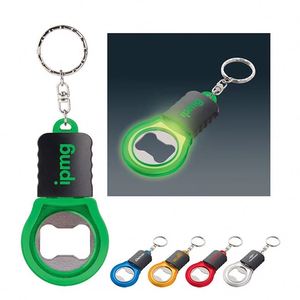 Bulb Shape LED Keychain <b>Light</b> with Silk Screen Printed Logo ABS Plastic Lightweight Promotional Gift <b>Bottle</b> Opener - Product Image 2