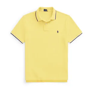 Nuovo Design Logo ricamato personalizzato 100% cotone uomo Golf Business Uniform Polo tinta unita