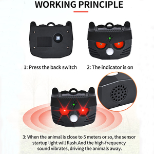Nouvel Arrivage OEM ODM Répulsif Solaire Ultrasonique Étanche en ABS pour Animaux Nuisibles Extérieurs (Singes, Cerfs, Ours, Loups) Électrique - Product Image 5