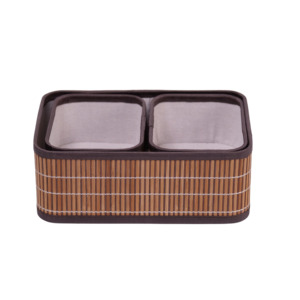 Set of 3 Twins New <strong>Bamboo</strong> Basket Cute <strong>Storage</strong> Boxes Round Woven <strong>Bamboo</strong> <strong>Storage</strong> Boxes &amp; Bins Candy <strong>Box</strong> Accessories - Product Image 2
