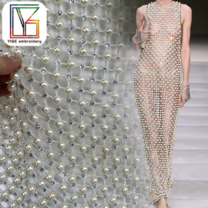 New Lưới Ngọc Trai Pha Lê Cô Dâu Ren Vải Sang Trọng Swarovski Đá Pha Lê Với Handmade Ngọc Trai Ren Vải Cho Phụ Nữ Dresses - Product Image 4