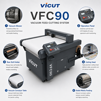 Cortadora de película DTF Vicut, plotter de corte digital de cama plana, máquina de corte de película de transferencia con regla de rejilla