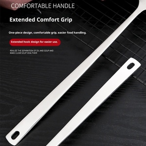 40cm hiện đại gương đánh bóng thép không gỉ dày dài xử lý thêm dài bị rò rỉ salad phục vụ Muỗng cho <span class=keywords><strong>Buffet</strong></span> khách sạn sử dụng nhà - Product Image 4