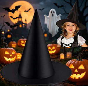 <span class=keywords><strong>Cappello</strong></span> da Strega in Tessuto Oxford all'Ingrosso, Classico <span class=keywords><strong>Cappello</strong></span> da Mago Nero per Costume <span class=keywords><strong>di</strong></span> Halloween, Accessori per Cosplay, Regalo Promozionale in Stock - Product Image 1