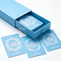 Cartes de Prières Islamiques de Haute Qualité avec Impression Personnalisée et Dorure à Chaud, Coffret Tiroir Inclus