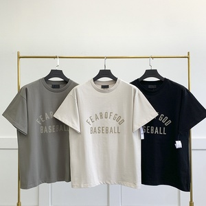Camiseta de manga corta Essentials 7 Mainline Flocked BASEBALL <span class=keywords><strong>para</strong></span> hombre, estilo urbano, <span class=keywords><strong>para</strong></span> <span class=keywords><strong>parejas</strong></span>, primavera/verano, con cuello redondo y letras a la moda. - Product Image 1