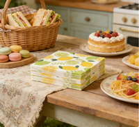 Serviettes en papier jetables imprimées citron, décoration de table estivale, serviettes à motif citron, fournitures de fête sur le thème des fruits pour la cuisine