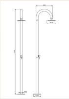 Colonne de douche chauffante rotative et réglable, à commande au pied, pour extérieur, jardin, plage
