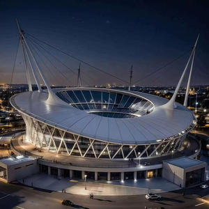 Cubierta de Techo de Estructura de Membrana de PVDF/PTFE de Forma Irregular para Garaje, Hotel, Escuela, Diseño Moderno, Marco de Acero, Impermeable - Product Image 4