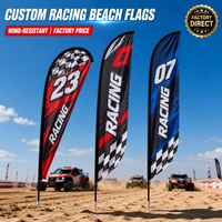 Drapeau de plage personnalisé à double face avec impression numérique pour la publicité extérieure, bannière d'événement