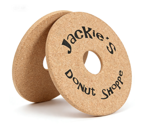 Posavasos Grande de Corcho con Forma de Donut, Logotipo Personalizado, Regalo Promocional, Resistente al Calor, Ecológico, Personalizado, Antideslizante, Duradero, Redondo - Product Image 4