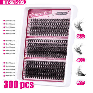 Synthetic D Curl 8-16mm Natural Long Thick DIY Cluster Eyelashes <b>Lashes</b> <b>Kit</b> with Your Own Logo - Product Image 2