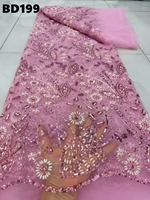 Tissu en dentelle brodé de perles et de paillettes, prix usine Chine, collection 2026, idéal pour mariages et célébrations