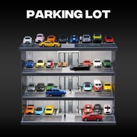 Vitrine de rangement pour modèles de voitures en plastique à l'échelle 1:64 pour voitures HotWheels avec garage et parking DIY 34,8x17,8x28,7cm