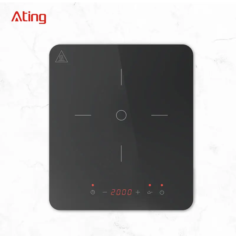 High Quality Black Induction Hob Portable Cooktop With Display 2000W Induction Stove Single Electric Induction Cooker