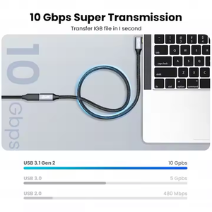 Cantell <span class=keywords><strong>USB</strong></span> C cavo di estensione 100W PD 5A ad angolo retto 90 gradi Gen <span class=keywords><strong>2</strong></span> <span class=keywords><strong>USB</strong></span> 3.1 tipo C estensione per Macbook Samsung Laptop - Product Image 6