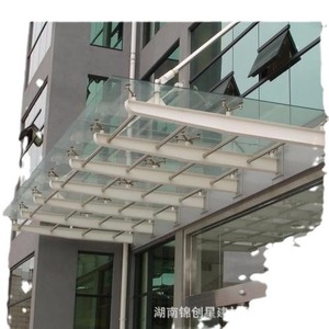 Steel Frame Glass <b>Canopy</b> Flat <b>Roof</b> Modern Waterproof Garden Carport Installation Available - Product Image 1