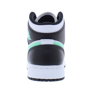Chaussures de basketball For For 1 Mid Leather GS Blanc Vert Lumineux Noir avec doublure en mesh, logo brodé et lacets - Product Image 3