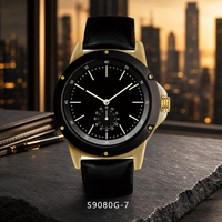 Herren Multifunktions-Quarzuhr Edelstahlgehäuse mit Echtlederarmband Business Casual Herren-Armbanduhr Individuelles Logo