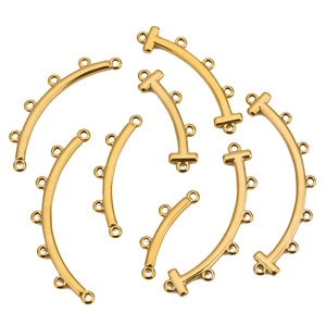 Conector de acero inoxidable estilo bohemio con múltiples orificios para joyería DIY, ideal para collares, pulseras y accesorios de borlas. - Product Image 3